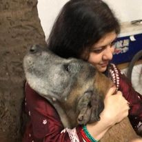 Sharmila Thackeray With Dog